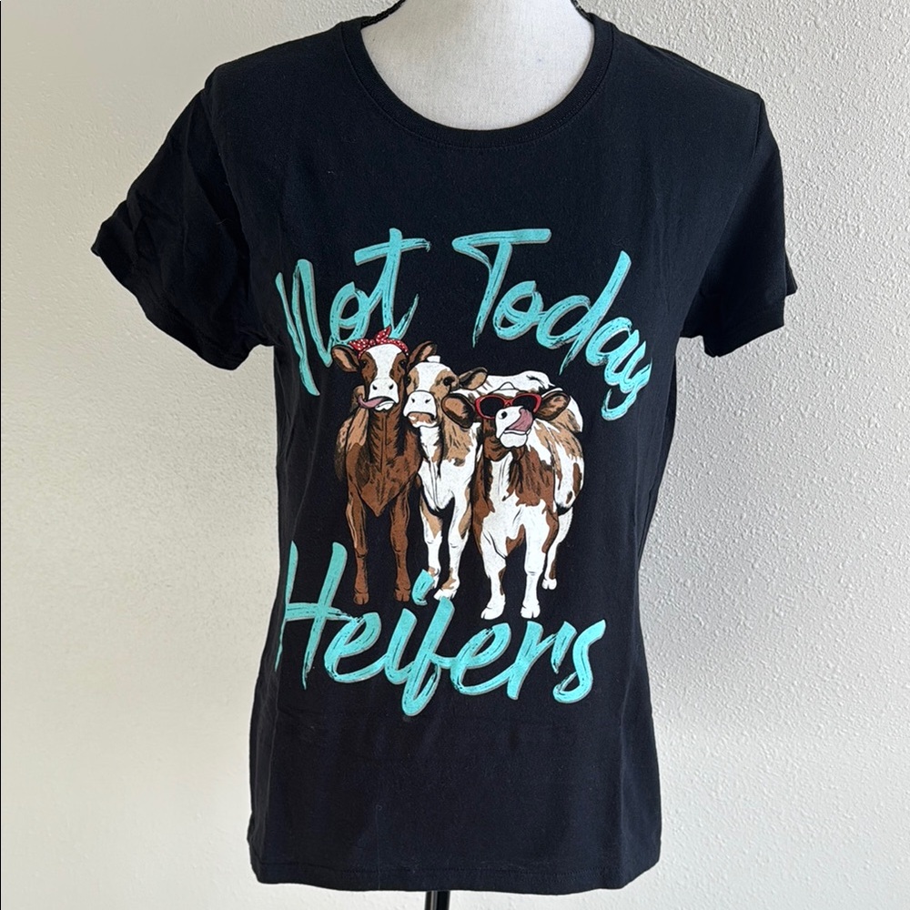Black Graphic Tee - Not Today Heifers